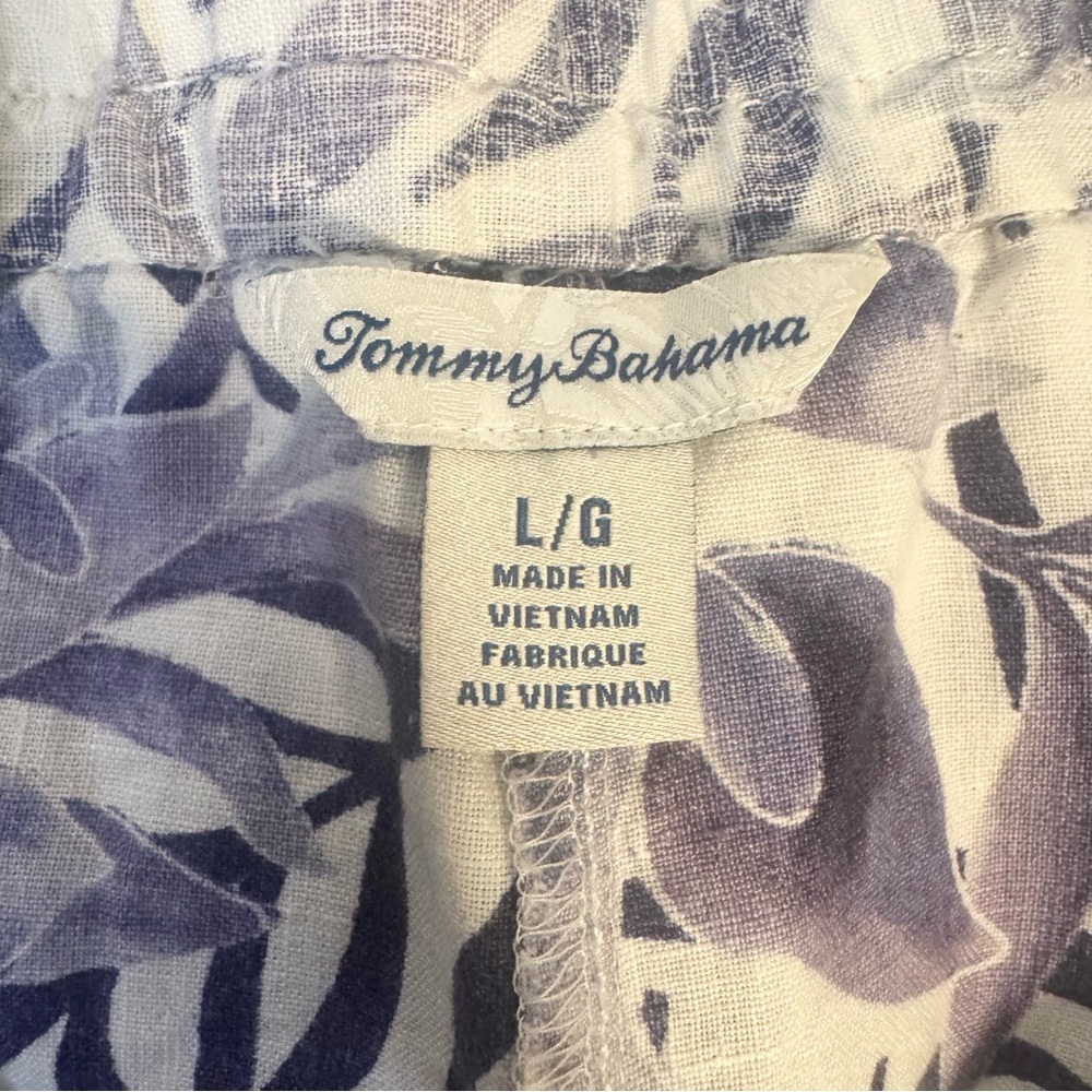 Tommy Bahama Women’s 100% Linen Wide Leg High Waisted Floral Print Pants Size L - Picture 7 of 8